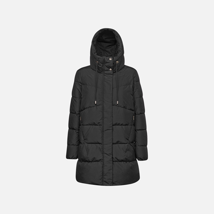 Full-length quilted coat DALYLA WOMAN Black | GEOX