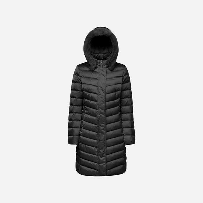 Full-length quilted coat BETTANIE WOMAN Black | GEOX