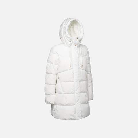 Full-length quilted coat DALYLA WOMAN Blanc De Blanc - image number 2 | GEOX