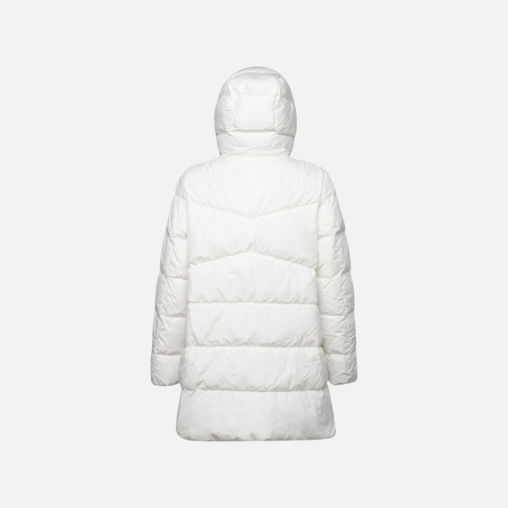 Full-length quilted coat DALYLA WOMAN Blanc De Blanc - image number 4 | GEOX