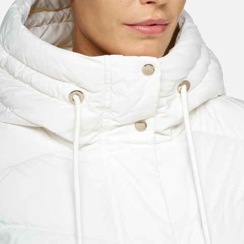 Full-length quilted coat DALYLA WOMAN Blanc De Blanc - image number 7 | GEOX