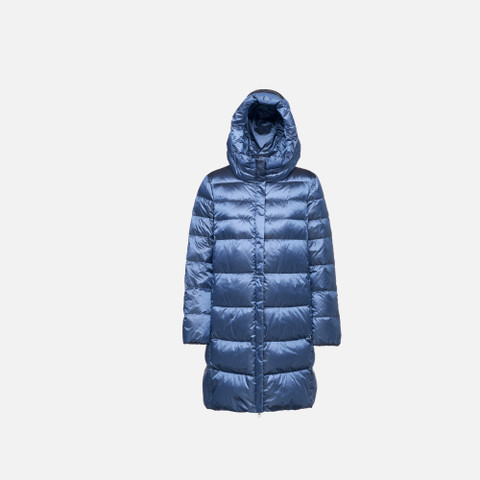 Full-length quilted coat ADRYA WOMAN Dark infinity - image number 0 | GEOX
