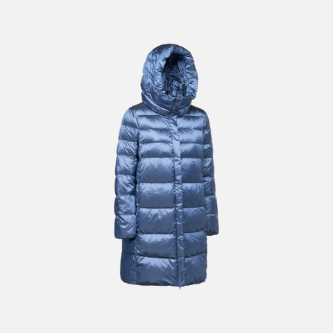 Full-length quilted coat ADRYA WOMAN Dark infinity - image number 2 | GEOX