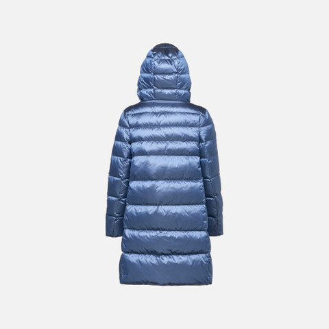 Full-length quilted coat ADRYA WOMAN Dark infinity - image number 4 | GEOX