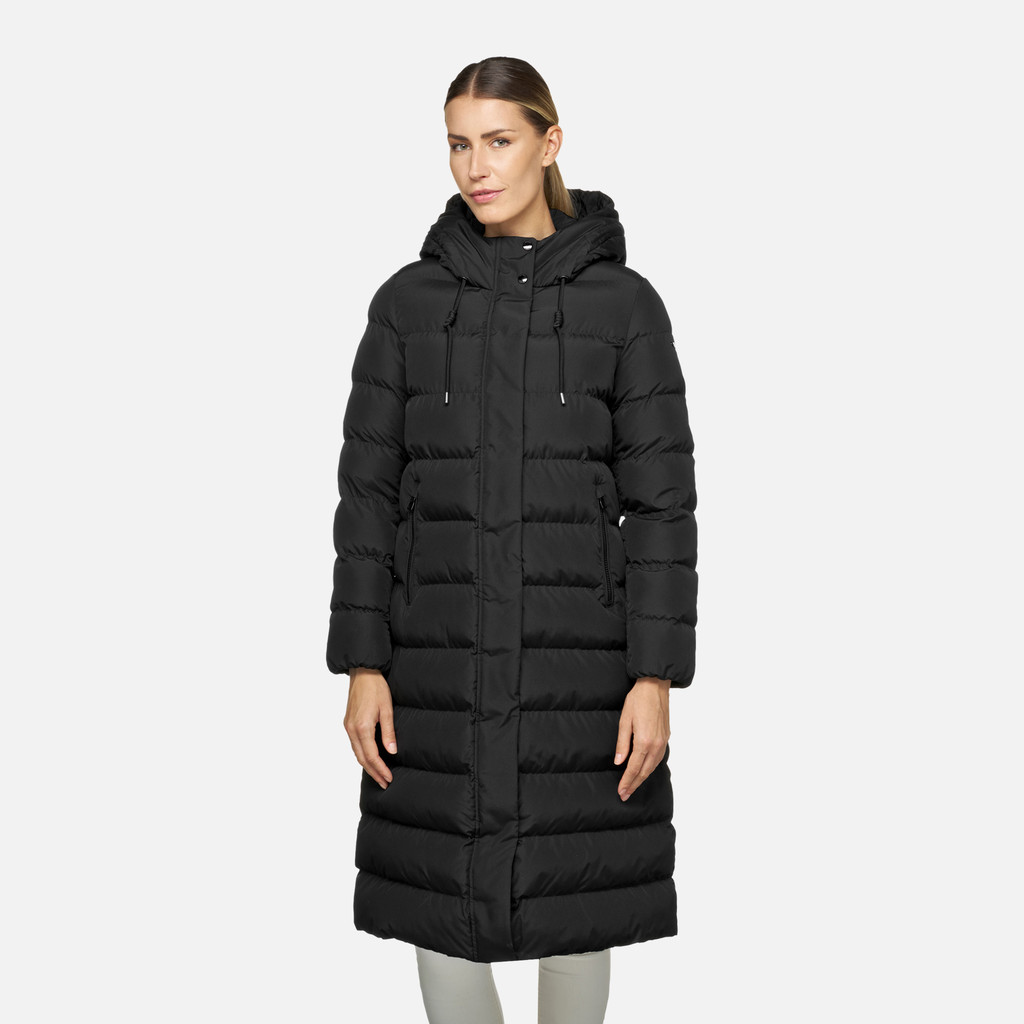 long parka ANYLLA WOMAN Black - image number 1 | GEOX