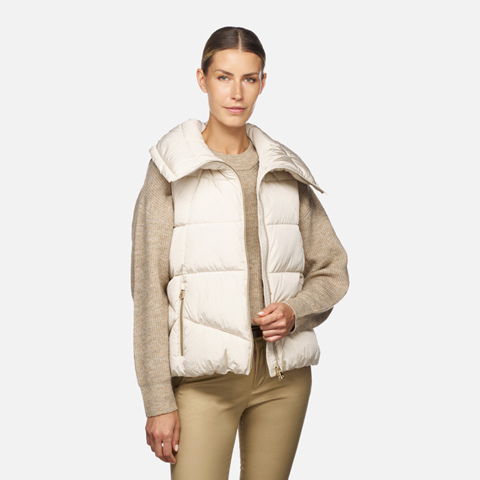 Veste sans manches DAMIANA FEMME Blanc cassé | GEOX