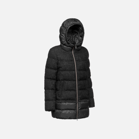 Long parka MANILVA WOMAN Black/Black - image number 5 | GEOX