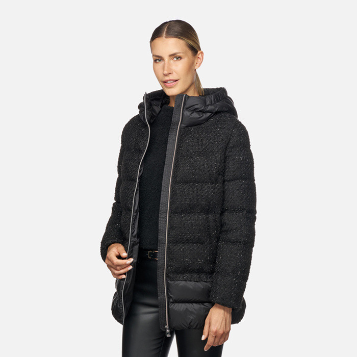 Parka larga MANILVA MUJER Negro | GEOX