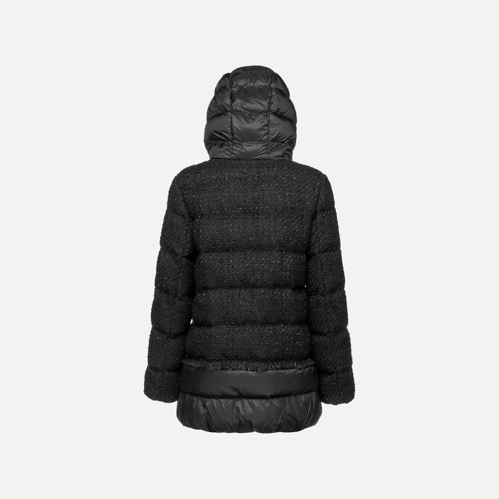 Long parka MANILVA WOMAN Black/Black - image number 6 | GEOX