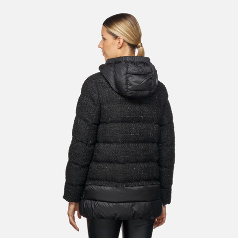 Long parka MANILVA WOMAN Black/Black - image number 2 | GEOX