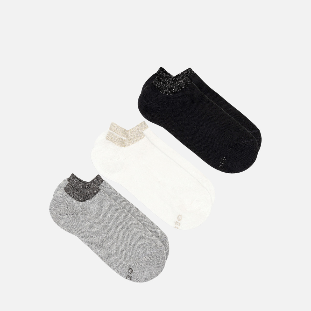 three pack socks woman — grey/white/black