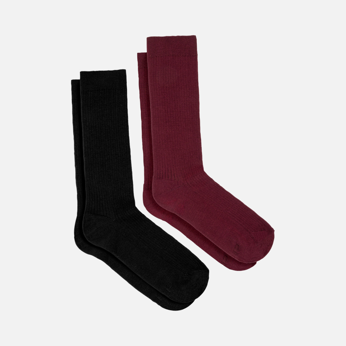 two pack socks woman — black/bordeaux