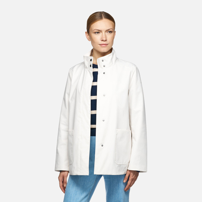 Mid-season jacket FLORETIA WOMAN Moonlight sand | GEOX