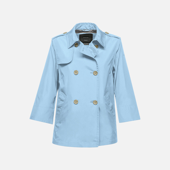 Short trench coat SOLEIL WOMAN Dusk blue | GEOX