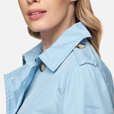 Short trench coat SOLEIL WOMAN Dusk blue - image number 2 | GEOX
