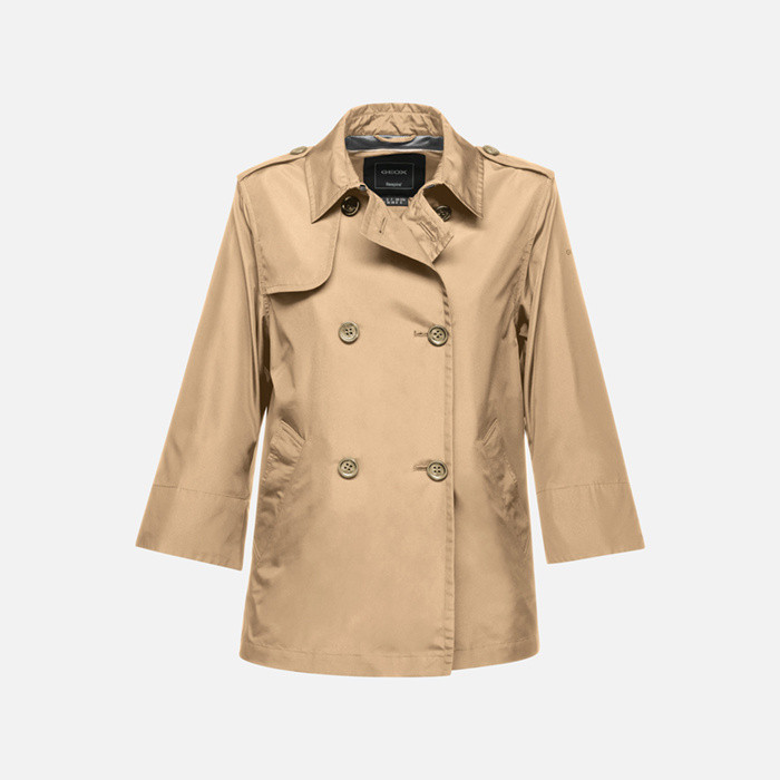 Short trench coat SOLEIL WOMAN Warm sand | GEOX