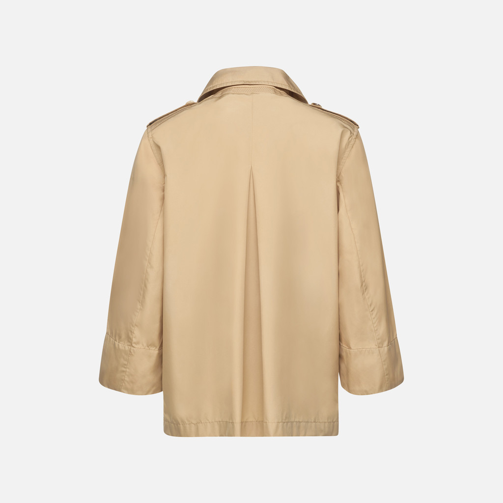 short trench coat SOLEIL WOMAN Warm sand - image number 4 | GEOX