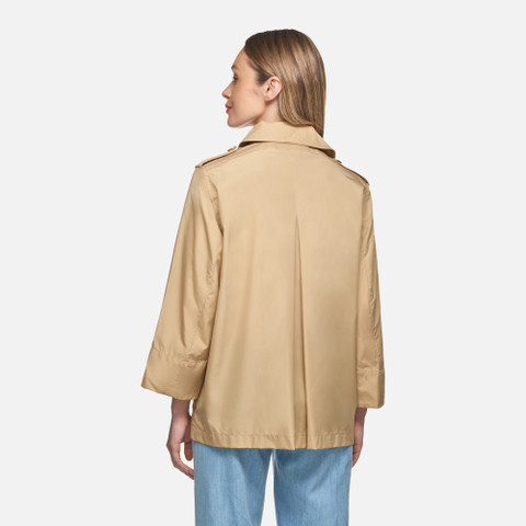 short trench coat SOLEIL WOMAN Warm sand - image number 5 | GEOX