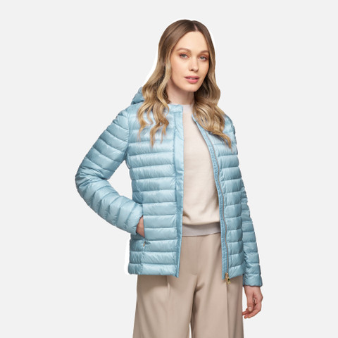 short down jacket JAYSEN WOMAN Dusk blue - image number 3 | GEOX