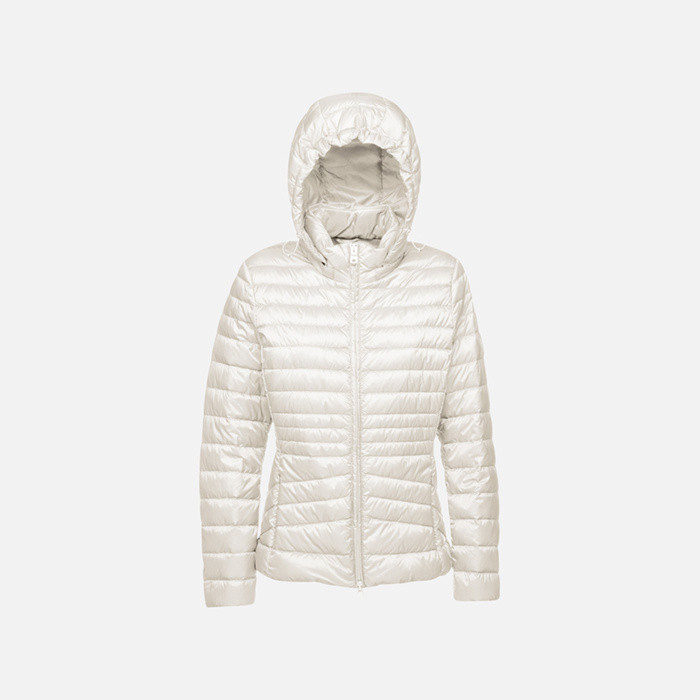 Short down jacket JAYSEN WOMAN Moonlight sand | GEOX