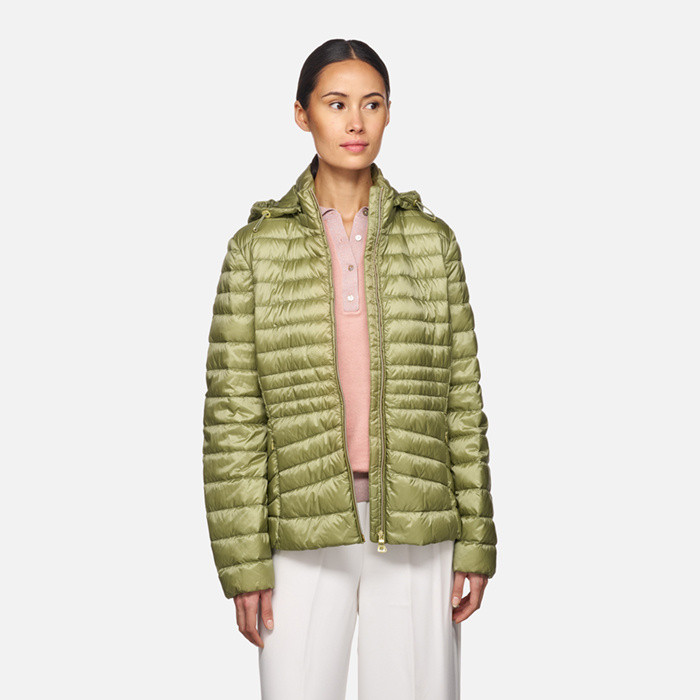 Short down jacket JAYSEN WOMAN Sage | GEOX