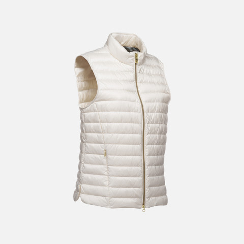 Sleeveless down jacket JAYSEN WOMAN Moonlight sand - image number 2 | GEOX