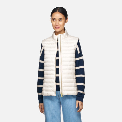 Sleeveless down jacket JAYSEN WOMAN Moonlight sand - image number 3 | GEOX
