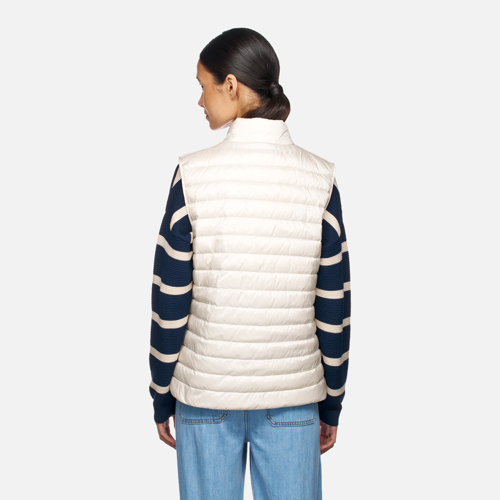 Sleeveless down jacket JAYSEN WOMAN Moonlight sand - image number 5 | GEOX