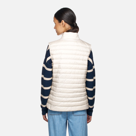 Sleeveless down jacket JAYSEN WOMAN Moonlight sand - image number 5 | GEOX
