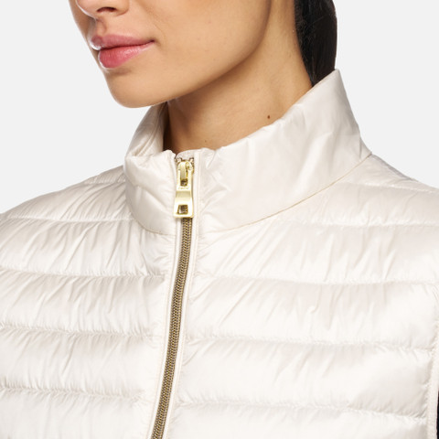 Sleeveless down jacket JAYSEN WOMAN Moonlight sand - image number 7 | GEOX