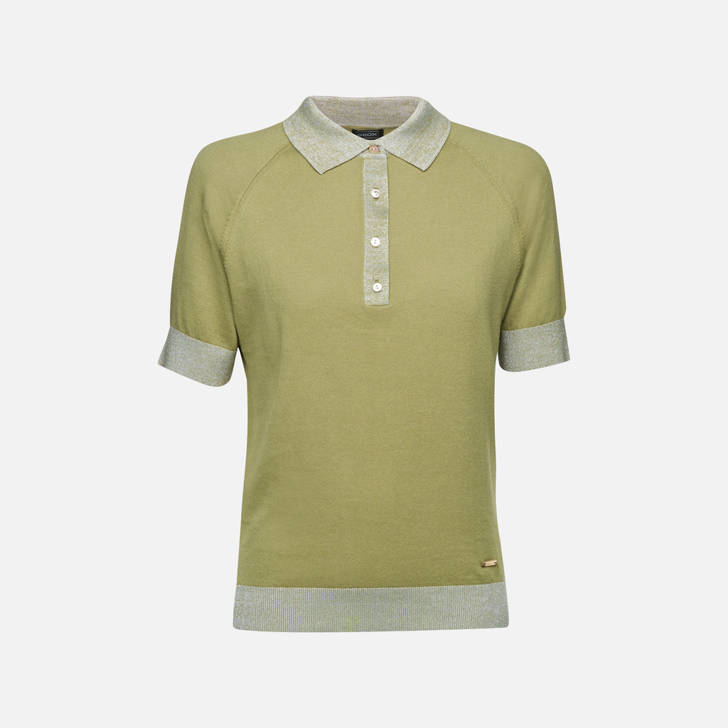 Polo shirt KNIT WOMAN Sage - image number 0 | GEOX