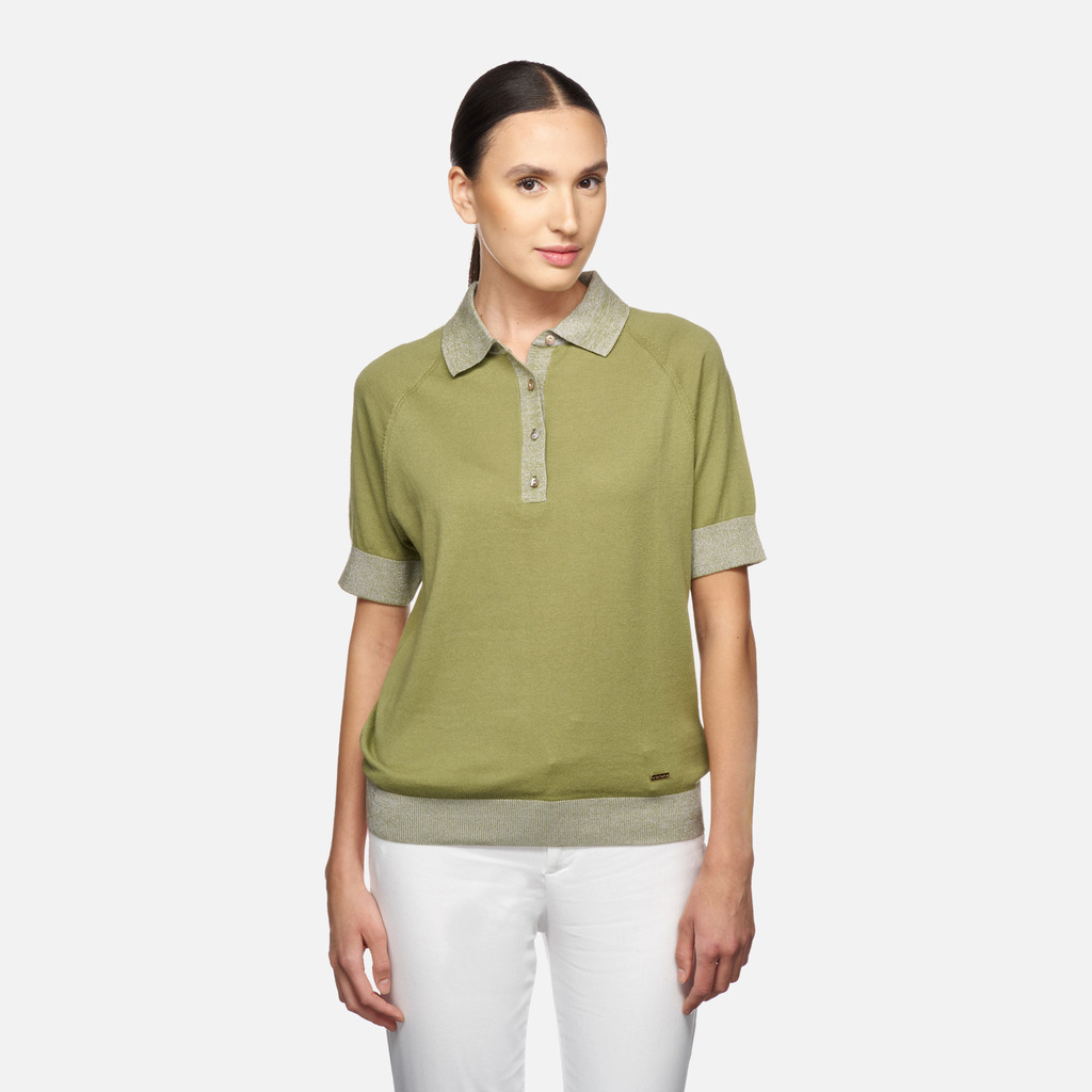 Polo shirt KNIT WOMAN Sage - image number 1 | GEOX