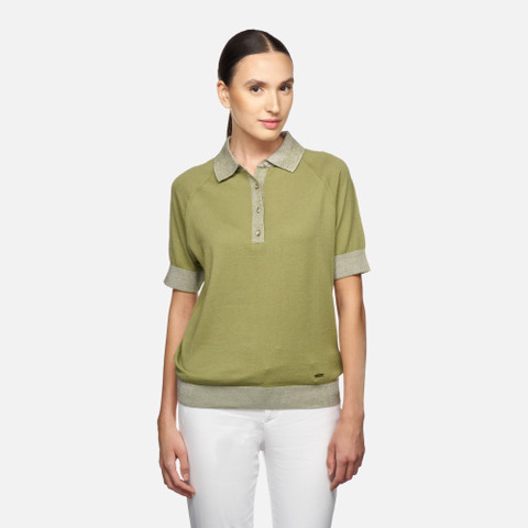 Polo shirt KNIT WOMAN Sage - image number 1 | GEOX