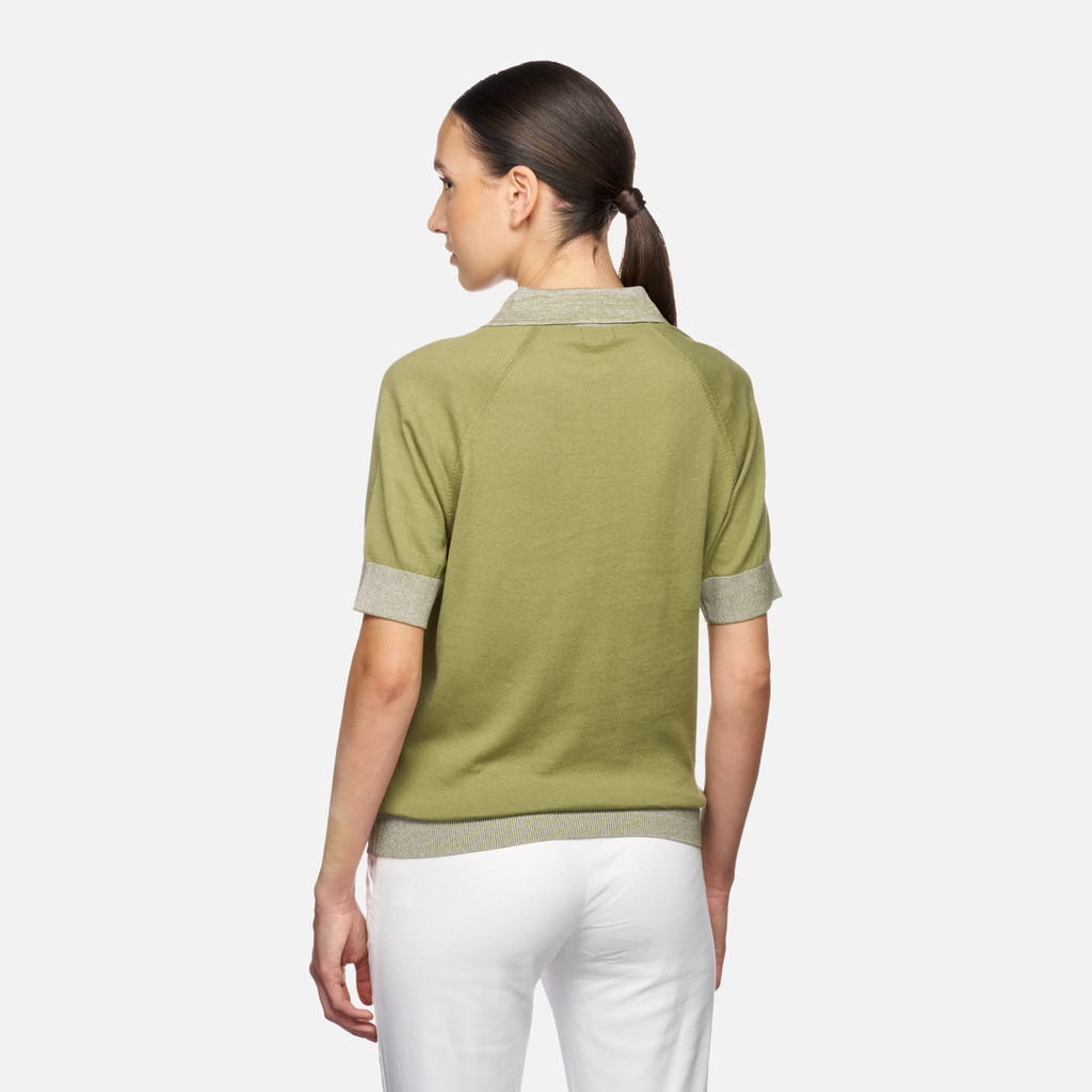 Polo shirt KNIT WOMAN Sage - image number 5 | GEOX