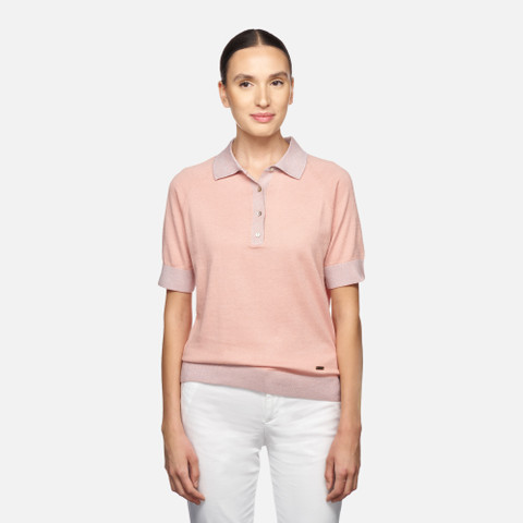 polo shirt KNIT WOMAN Misty Rose - image number 1 | GEOX