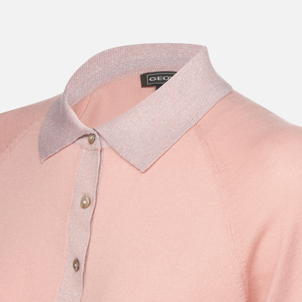 Polo shirt KNIT WOMAN Misty Rose - image number 7 | GEOX