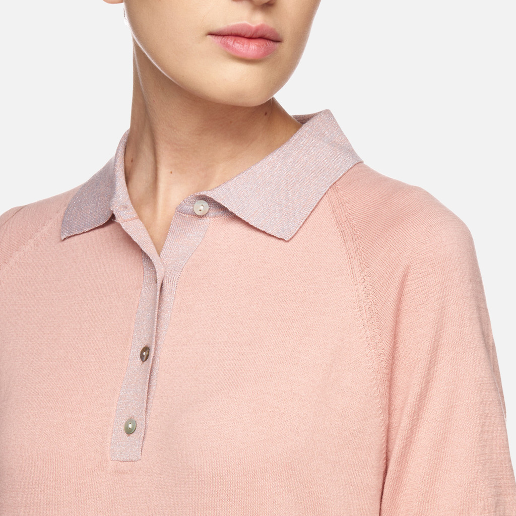 polo shirt KNIT WOMAN Misty Rose - image number 7 | GEOX