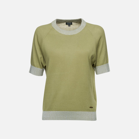 t-shirt KNIT WOMAN Sage - image number 0 | GEOX