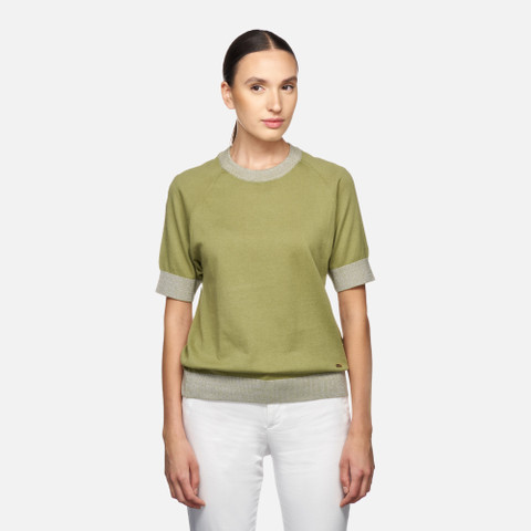 t-shirt KNIT WOMAN Sage - image number 1 | GEOX
