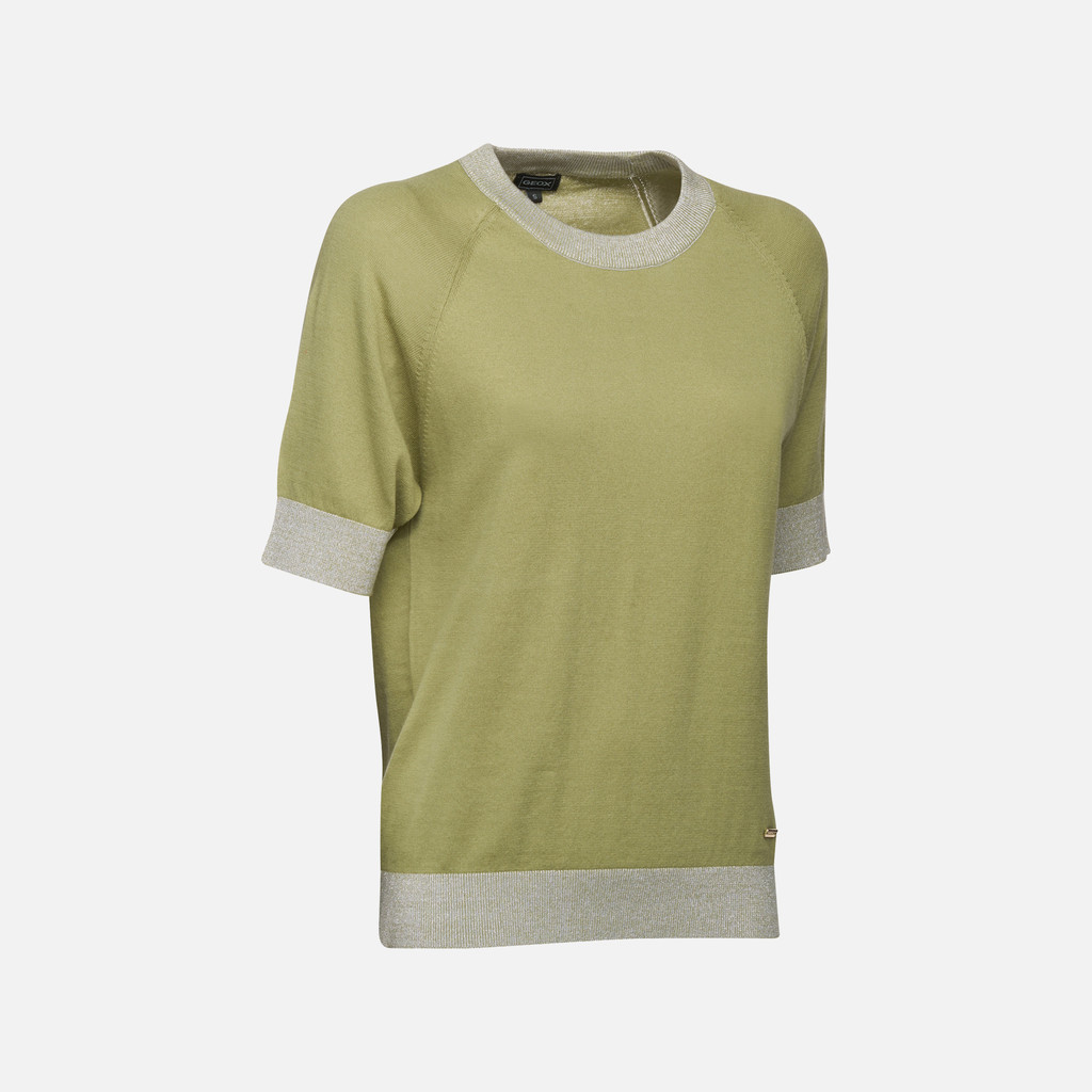t-shirt KNIT WOMAN Sage - image number 2 | GEOX