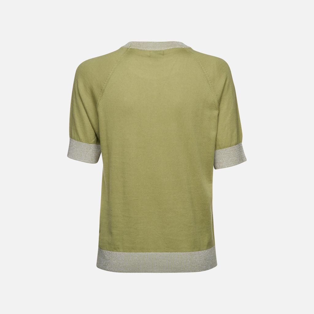 t-shirt KNIT WOMAN Sage - image number 4 | GEOX