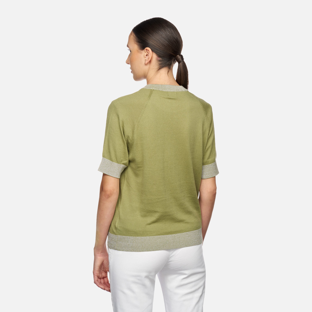 t-shirt KNIT WOMAN Sage - image number 5 | GEOX