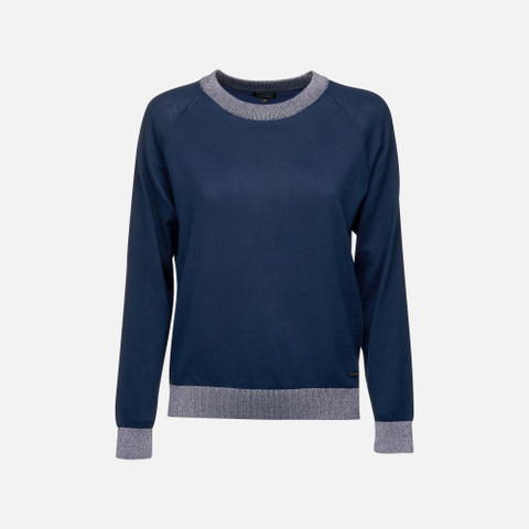 Crew-neck sweater KNIT WOMAN Sky captain - image number 0 | GEOX