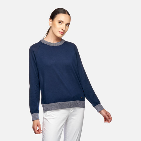 Crew-neck sweater KNIT WOMAN Sky captain - image number 3 | GEOX