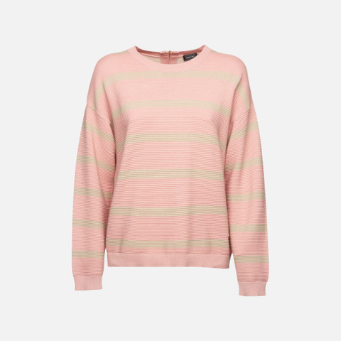 Crew-neck sweater KNIT WOMAN Misty rose/Oxford tan - image number 0 | GEOX
