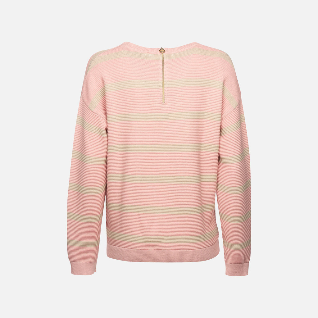 Crew-neck sweater KNIT WOMAN Misty rose/Oxford tan - image number 4 | GEOX