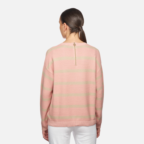 Crew-neck sweater KNIT WOMAN Misty rose/Oxford tan - image number 5 | GEOX