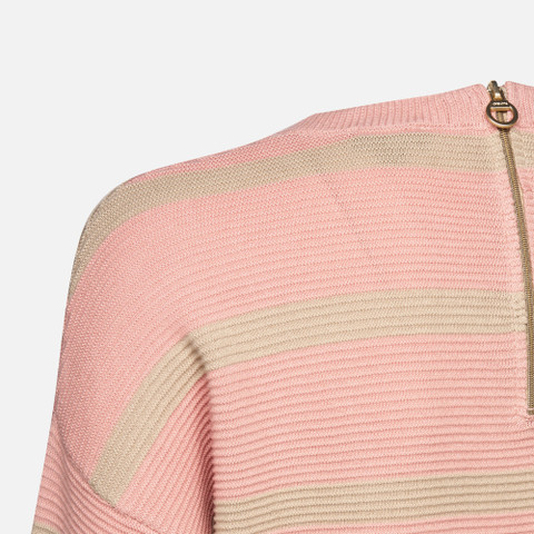 Crew-neck sweater KNIT WOMAN Misty rose/Oxford tan - image number 6 | GEOX