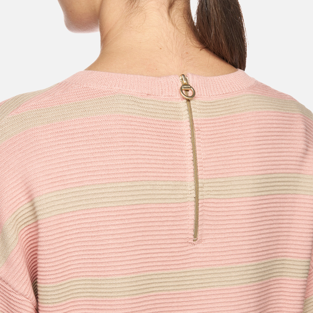Crew-neck sweater KNIT WOMAN Misty rose/Oxford tan - image number 8 | GEOX