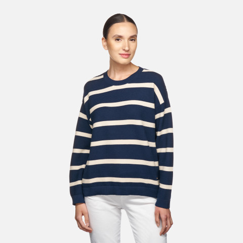 Crew-neck sweater KNIT WOMAN Sky Captain/Rainy days - image number 1 | GEOX